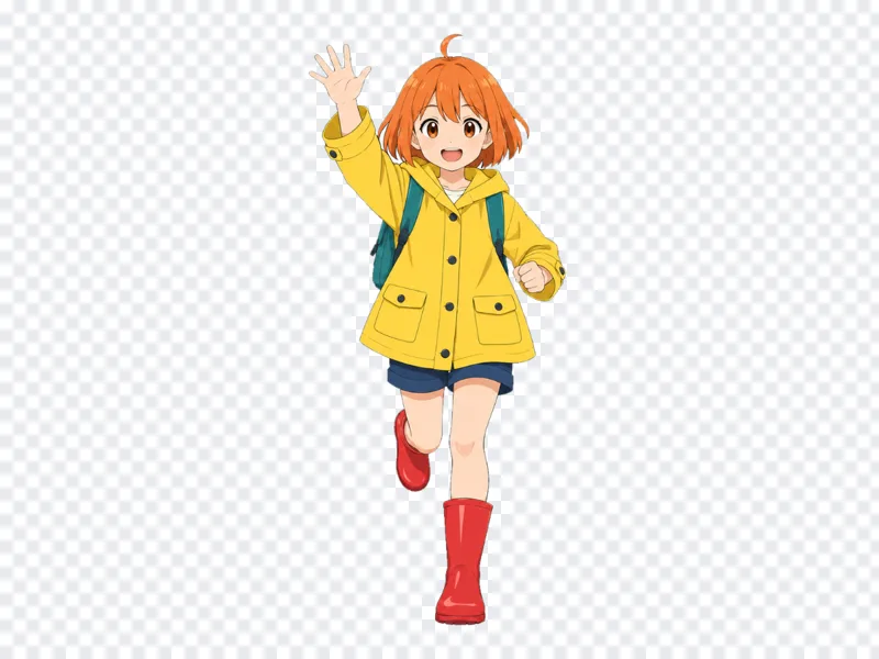 奔跑挥手 · 透明底