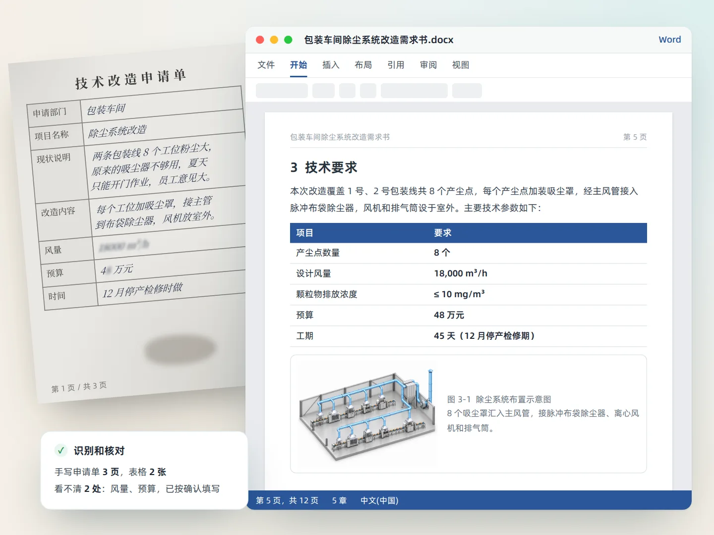 扫描件变成正式需求书